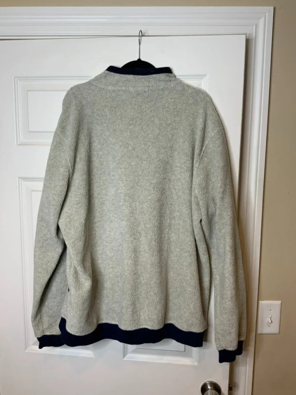 Patagonia Men's Gray Shearling Fleece Button Pullover Sweater, Size XXL
